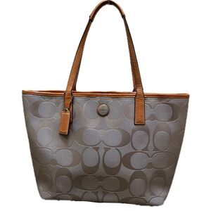 Coach Signature Monogram Silver Tote